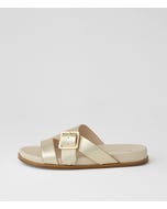 Nespie Pale Gold Natural Leather Sandals