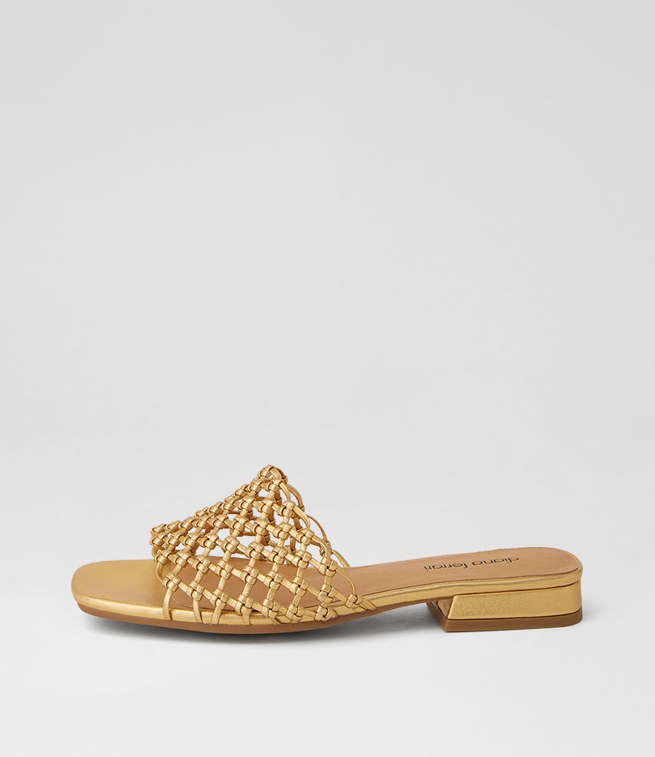Nassa Gold Leather Sandals