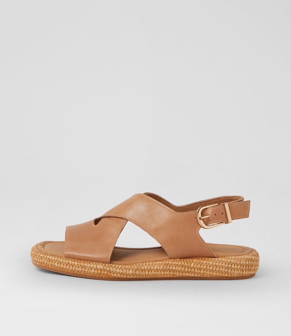 Realli Cappuccino Leather Woven Sandals