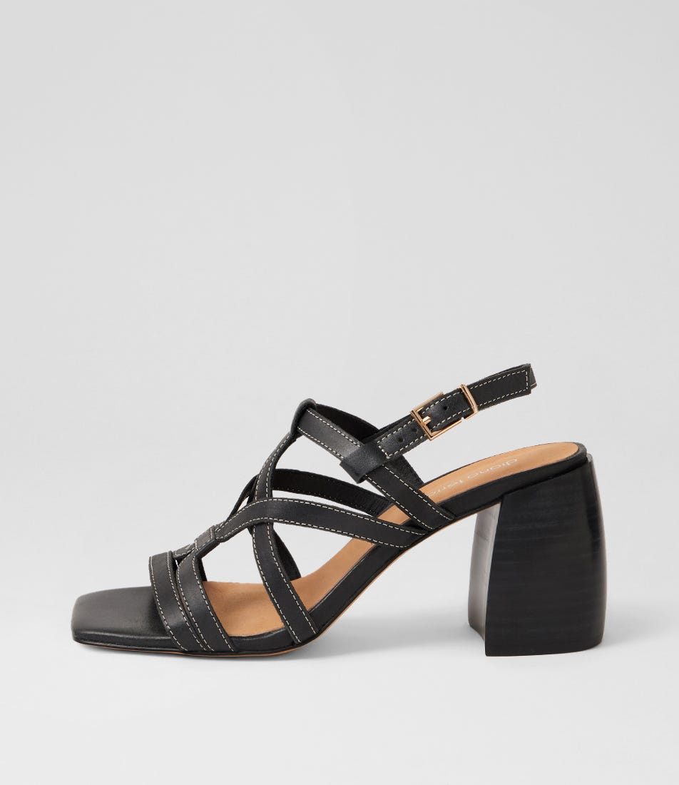 Thelmas Black Leather Sandals