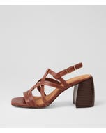 Thelmas Walnut Dark Brown Leather Sandals