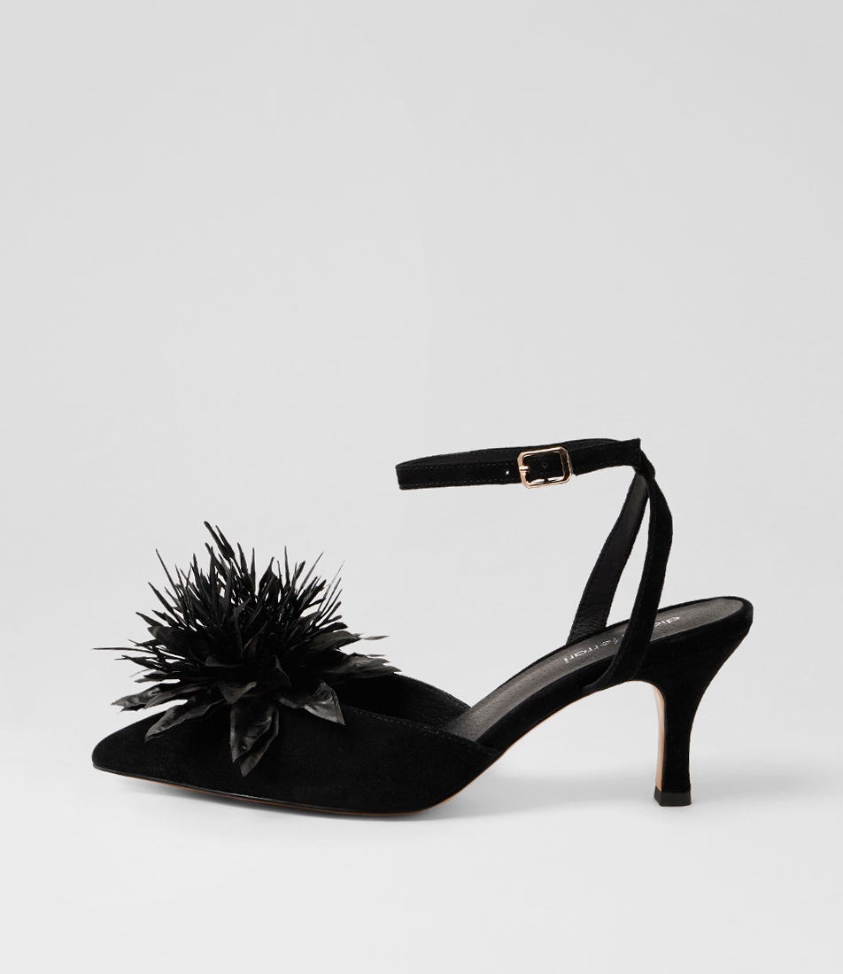 Tattel Black Suede Heels