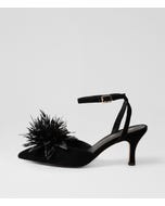 Tattel Black Suede Heels