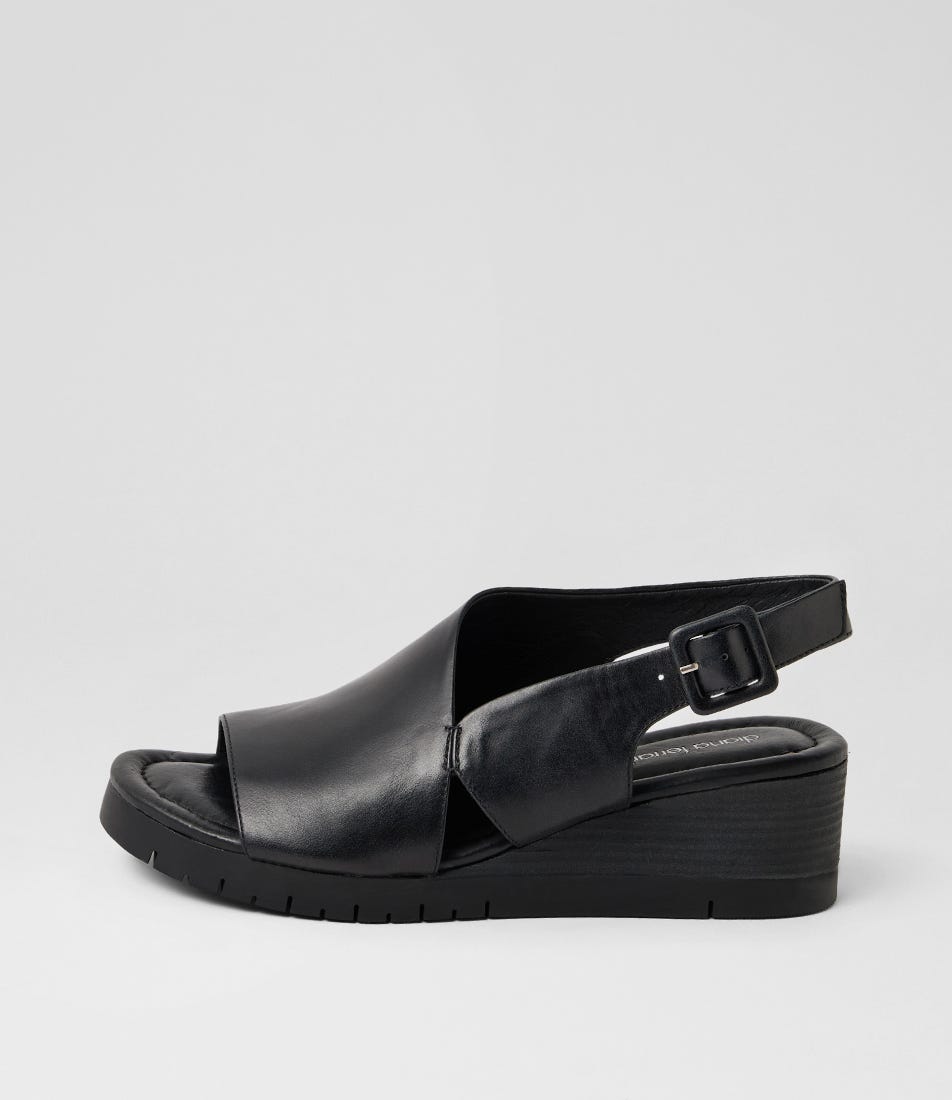 Vinka Black Leather Sandals
