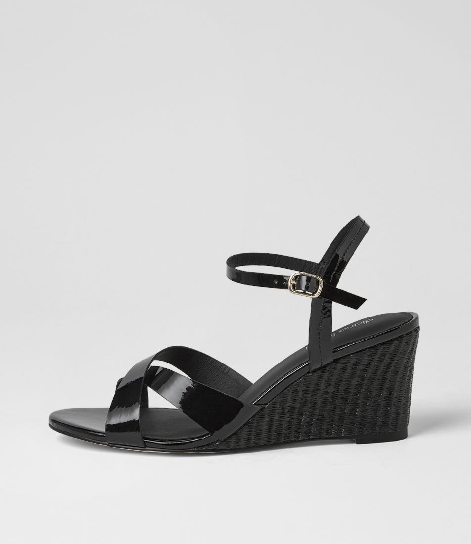 Isenta Black Patent Leather Sandals