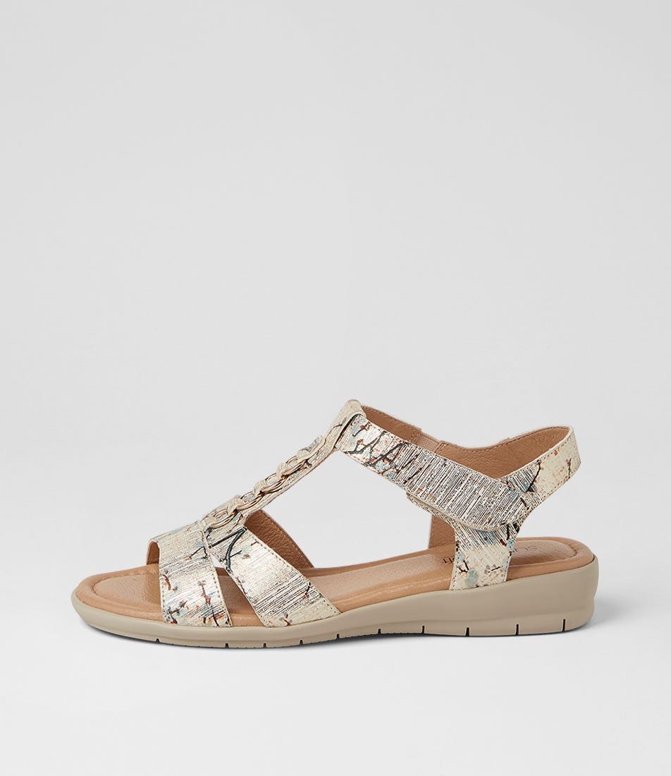 Frankie 2 Japanese Blossom Almond Leather Sandals