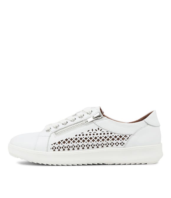 Zamel White Leather Sneakers