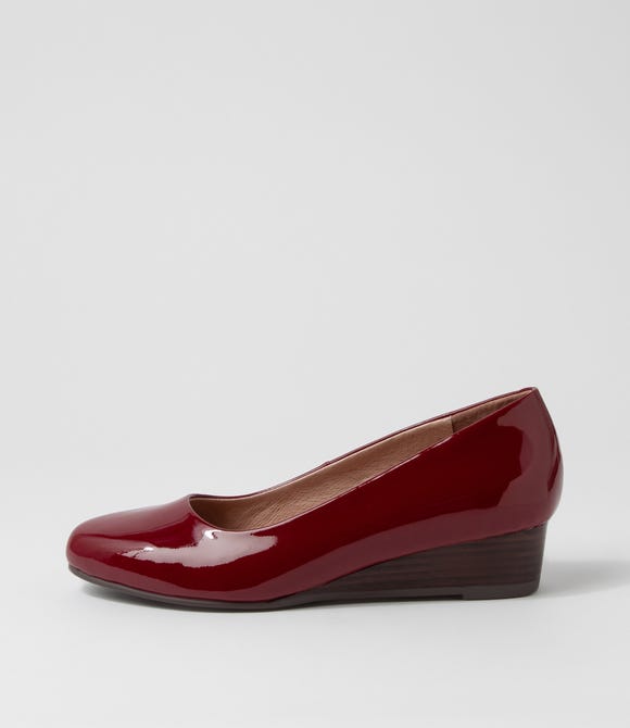 Gracies Wine Patent Leather Wedges
