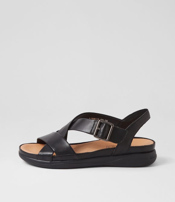 Lonely Black Leather Sandals
