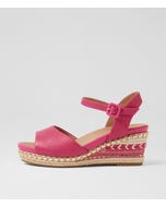 Cousin Fuchsia Jewelled Rope Leather Sandals