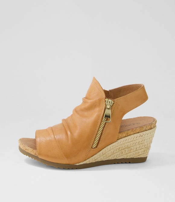 Anelle Dark Tan Leather Sandals