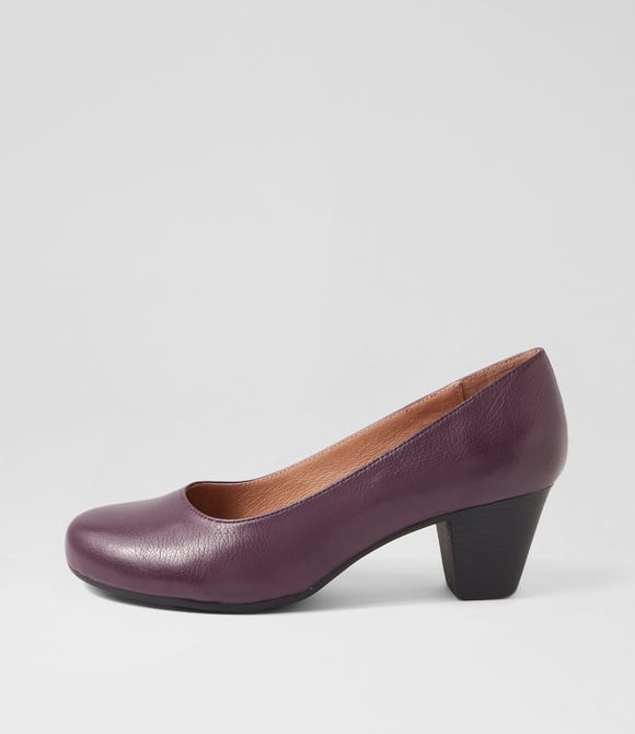 Follies Purple Leather Heels