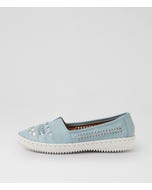 Wandies Dove Blue Multi Leather Loafers