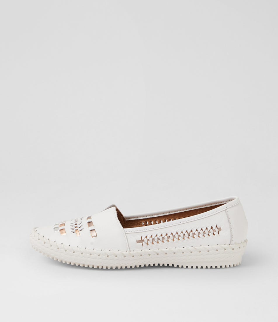 Wandies White Multi Leather Loafers