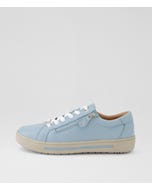 Evone Sky Blue Leather Sneakers