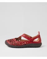 Teasi Dark Red Dark Brown Leather Mary Janes