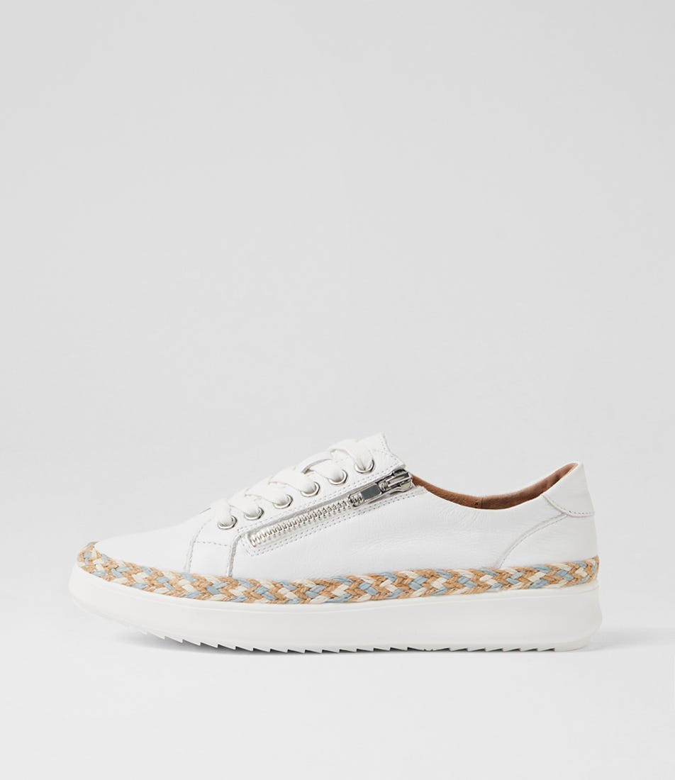 Zomo White Blue Natural Multi Sneakers
