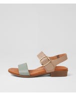 Clariss Sage Taupe Leather Sandals