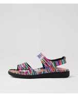 Kendals Bright Stripe Patent Leather Sandals