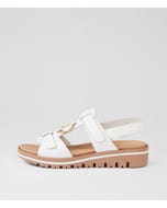 Athleen White Leather Sandals
