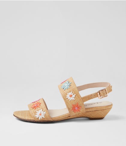 Betthi Natural Bright Patent Synthetic Sandals
