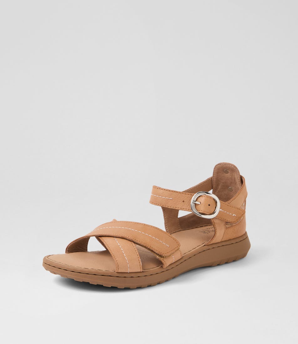Jacaranda D Dark Tan Leather Sandals by Supersoft