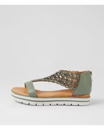 Alexiander Sage Floral Cork Leather Sandals
