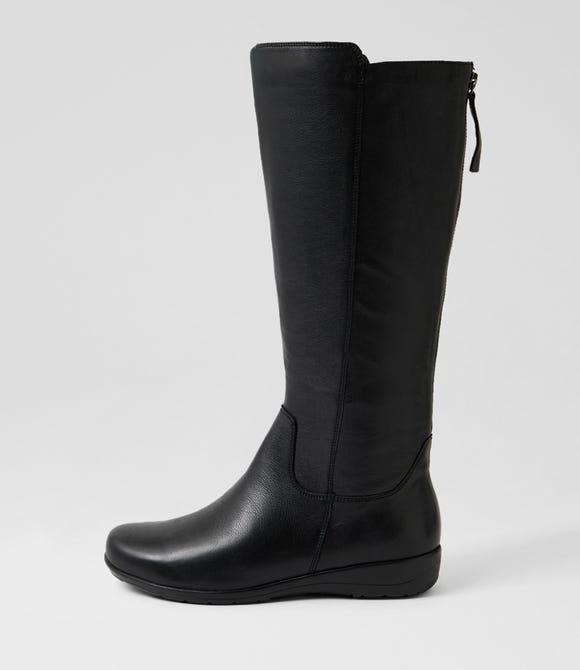 Parkers D Black Leather Knee High Boots $129 ($329.95) + more up to 61% off Diana Ferrari Sale