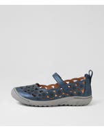 Tadaa Blue Shimmer Suede Flat Shoes