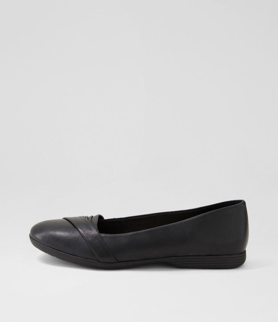 Belindas Black Leather Ballet Flats