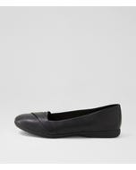 Belindas Black Leather Ballet Flats