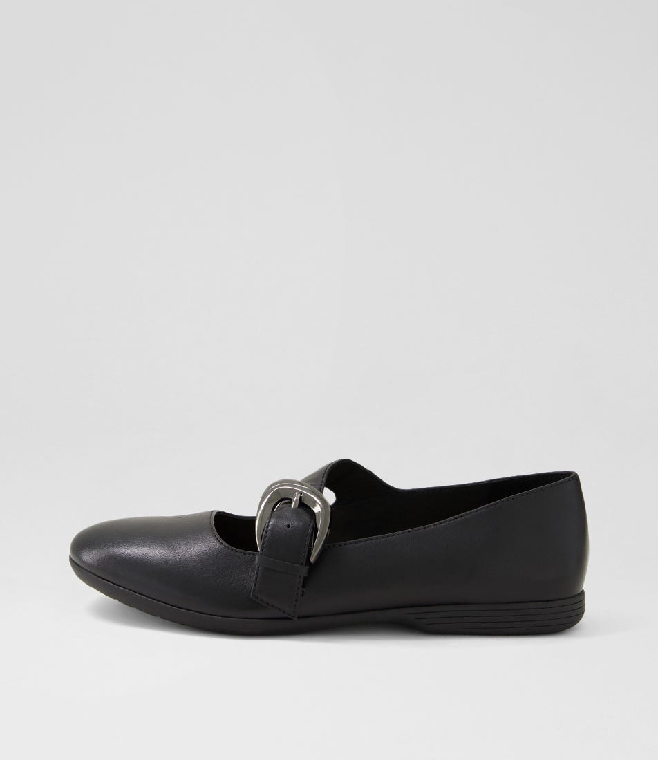 Briells Black Leather Mary Janes