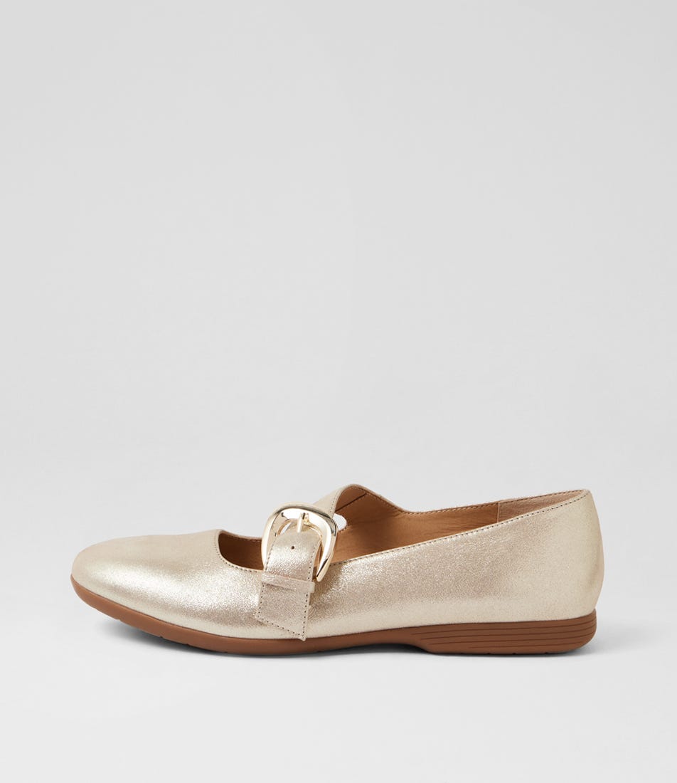 Briells Champagne Shimmer Suede Mary Janes