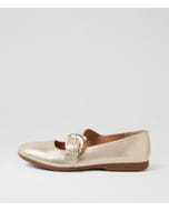 Briells Champagne Shimmer Suede Mary Janes