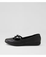 Harmoniey Black Leather Ballet Flats