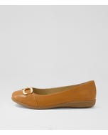 Harsi Tan Leather Ballet Flats