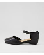 Remeai Black Leather Mary Jane Heels