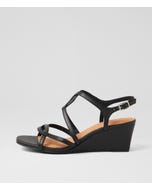 Larshi Black Leather Sandals