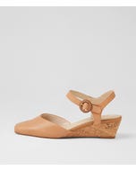 Selvine Dark Tan Cork Leather Heels