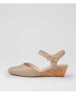 Selvine Stone Leather Cork Heels