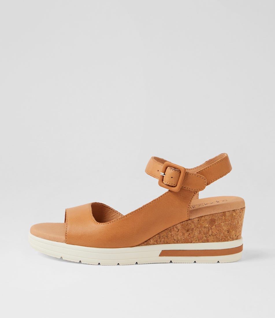 Afelia Dark Tan Leather Sandals