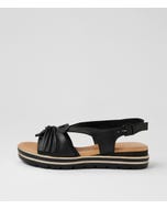 Alexin Black Gold Leather Sandals