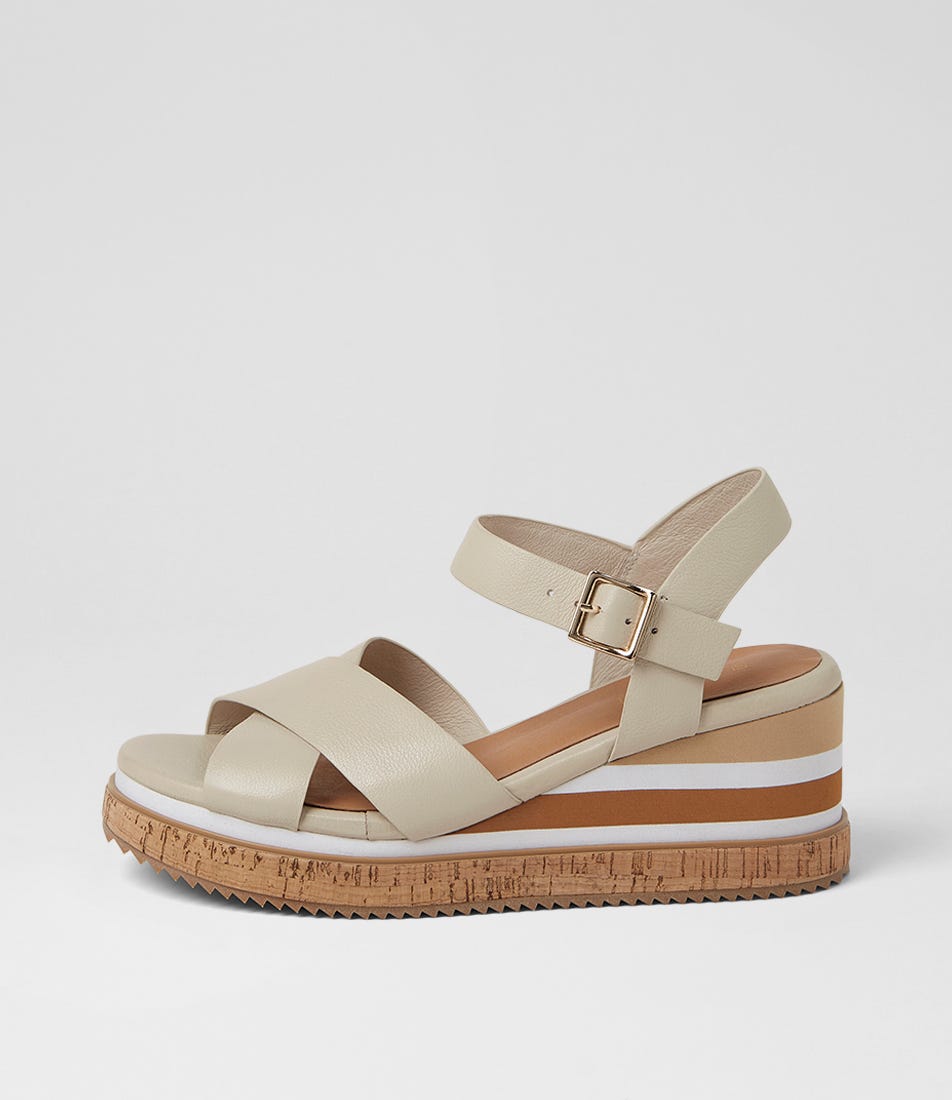 Bambe Almond Leather Sandals