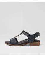 Caries Navy Leather Sandals