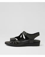 Jacalyn Black Leather Sandals