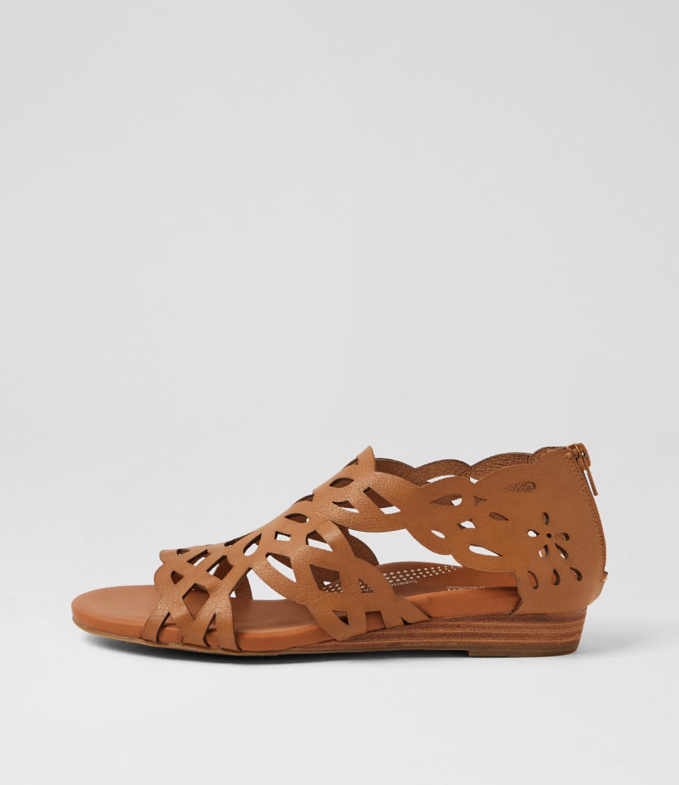 Jacki Dark Tan Leather Sandals
