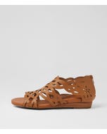 Jacki Dark Tan Leather Sandals