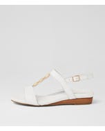 Japine White Leather Sandals