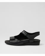 Jarrine Black Leather Sandals