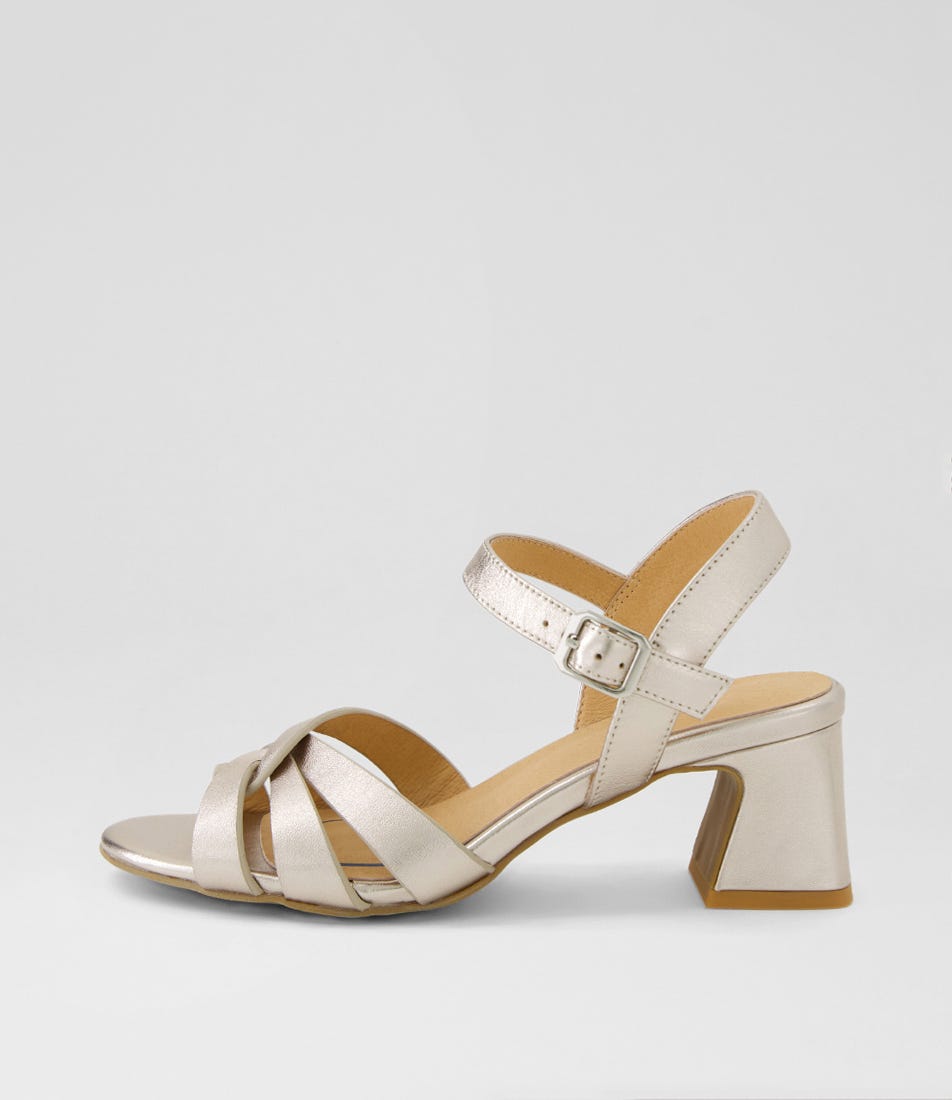 Jaydie Platino Leather Sandals